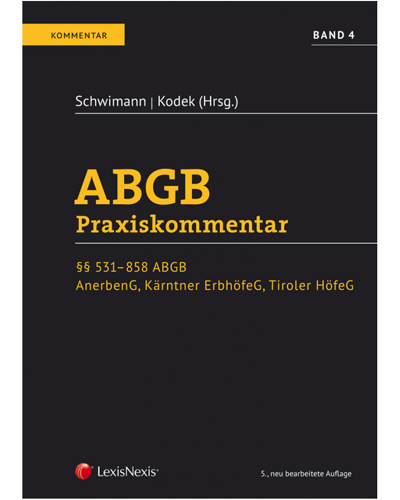 ABGB Praxiskommentar Band 4, 5. Auflage